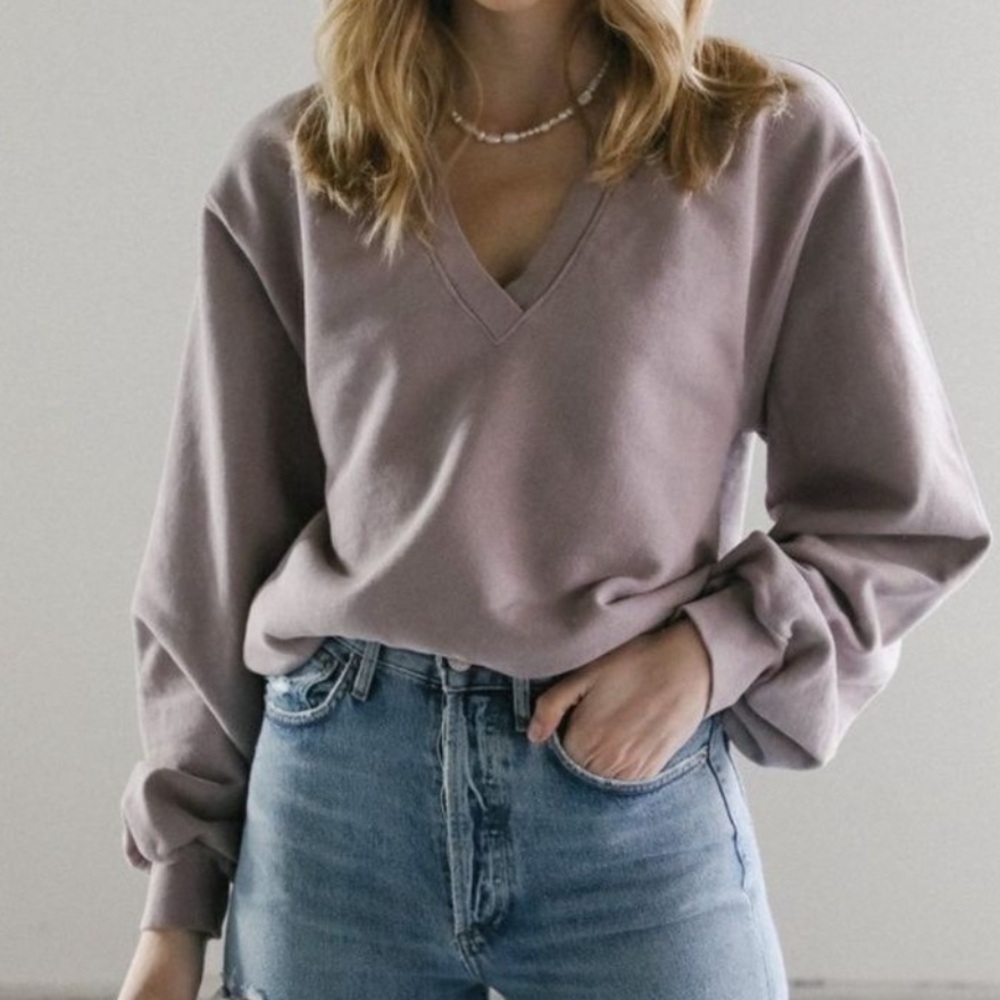 Sz S Agolde Purple Tara Balloon Sleeve Sweatshirt
